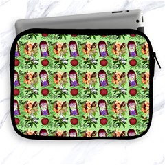 Purple Glasses Girl Pattern Green Apple Ipad 2/3/4 Zipper Cases by snowwhitegirl