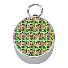 Purple Glasses Girl Pattern Green Mini Silver Compasses by snowwhitegirl