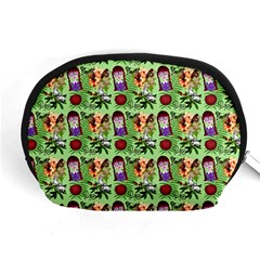 Purple Glasses Girl Pattern Green Accessory Pouch (medium) by snowwhitegirl