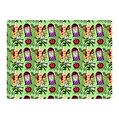 Purple Glasses Girl Pattern Green Double Sided Flano Blanket (mini)  by snowwhitegirl