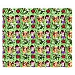 Purple Glasses Girl Pattern Green Double Sided Flano Blanket (small)  by snowwhitegirl