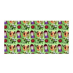 Purple Glasses Girl Pattern Green Satin Wrap by snowwhitegirl