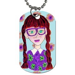 Purple Glasses Girl Wall Dog Tag (one Side) by snowwhitegirl