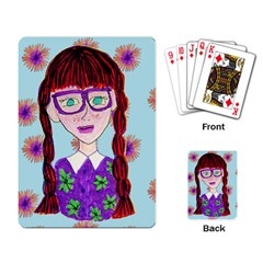 Purple Glasses Girl Wall Playing Cards Single Design (Rectangle)