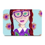 Purple Glasses Girl Wall Plate Mats 18 x12  Plate Mat