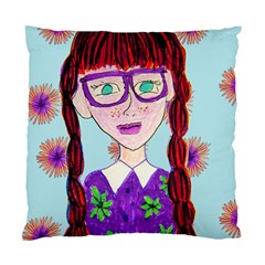 Purple Glasses Girl Wall Standard Cushion Case (one Side) by snowwhitegirl