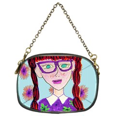 Purple Glasses Girl Wall Chain Purse (two Sides) by snowwhitegirl