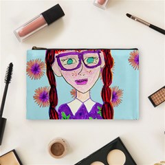 Purple Glasses Girl Wall Cosmetic Bag (medium) by snowwhitegirl