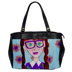 Purple Glasses Girl Wall Oversize Office Handbag by snowwhitegirl