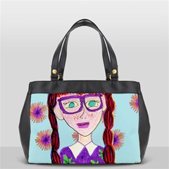 Purple Glasses Girl Wall Oversize Office Handbag (2 Sides)