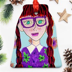 Purple Glasses Girl Wall Bell Ornament (two Sides) by snowwhitegirl