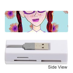 Purple Glasses Girl Wall Memory Card Reader (stick) by snowwhitegirl