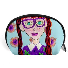 Purple Glasses Girl Wall Accessory Pouch (Large)