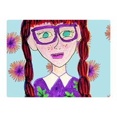 Purple Glasses Girl Wall Double Sided Flano Blanket (mini)  by snowwhitegirl