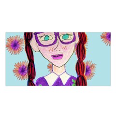 Purple Glasses Girl Wall Satin Shawl by snowwhitegirl