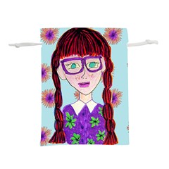 Purple Glasses Girl Wall Lightweight Drawstring Pouch (s)