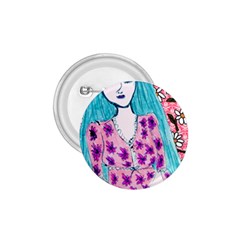 Blue Haired Girl Wall 1 75  Buttons by snowwhitegirl