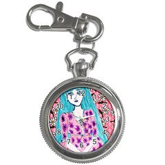 Blue Haired Girl Wall Key Chain Watches by snowwhitegirl