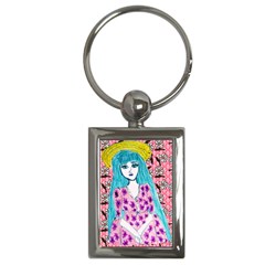 Blue Haired Girl Wall Key Chain (rectangle) by snowwhitegirl