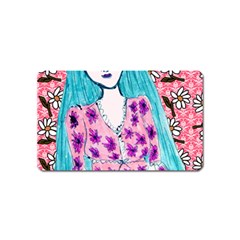 Blue Haired Girl Wall Magnet (name Card) by snowwhitegirl