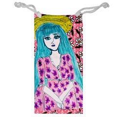 Blue Haired Girl Wall Jewelry Bag by snowwhitegirl