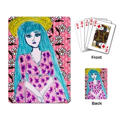 Blue Haired Girl Wall Playing Cards Single Design (rectangle) by snowwhitegirl