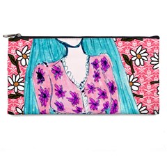 Blue Haired Girl Wall Pencil Case by snowwhitegirl