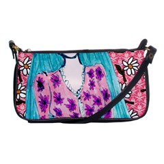 Blue Haired Girl Wall Shoulder Clutch Bag by snowwhitegirl