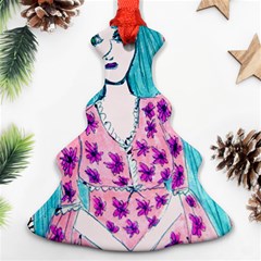 Blue Haired Girl Wall Ornament (christmas Tree)  by snowwhitegirl