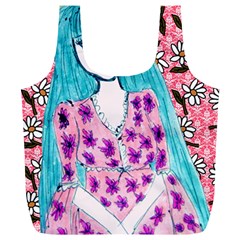 Blue Haired Girl Wall Full Print Recycle Bag (xl) by snowwhitegirl