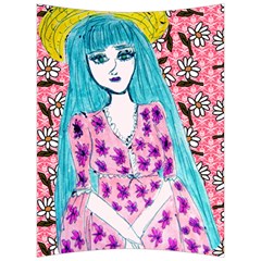 Blue Haired Girl Wall Back Support Cushion by snowwhitegirl