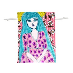 Blue Haired Girl Wall Lightweight Drawstring Pouch (s) by snowwhitegirl