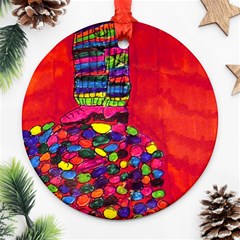 Colorful Leg Warmers Ornament (round) by snowwhitegirl