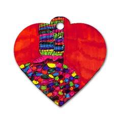 Colorful Leg Warmers Dog Tag Heart (one Side) by snowwhitegirl