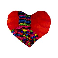 Colorful Leg Warmers Standard 16  Premium Heart Shape Cushions by snowwhitegirl