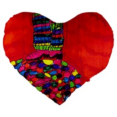 Colorful Leg Warmers Large 19  Premium Heart Shape Cushions by snowwhitegirl