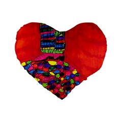 Colorful Leg Warmers Standard 16  Premium Flano Heart Shape Cushions by snowwhitegirl