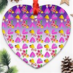 Girl With Hood Cape Heart Lemon Patternpurple Ombre Ornament (Heart) Front