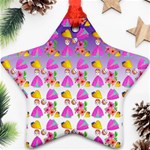 Girl With Hood Cape Heart Lemon Patternpurple Ombre Ornament (Star) Front