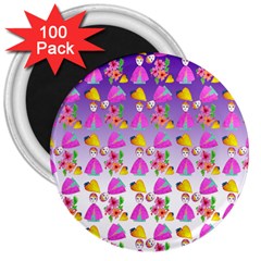 Girl With Hood Cape Heart Lemon Patternpurple Ombre 3  Magnets (100 Pack) by snowwhitegirl