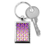 Girl With Hood Cape Heart Lemon Patternpurple Ombre Key Chain (Rectangle) Front