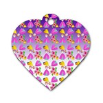 Girl With Hood Cape Heart Lemon Patternpurple Ombre Dog Tag Heart (One Side) Front