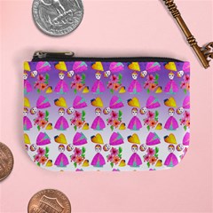 Girl With Hood Cape Heart Lemon Patternpurple Ombre Mini Coin Purse by snowwhitegirl