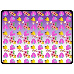 Girl With Hood Cape Heart Lemon Patternpurple Ombre Fleece Blanket (large)  by snowwhitegirl