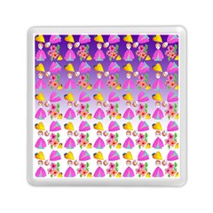 Girl With Hood Cape Heart Lemon Patternpurple Ombre Memory Card Reader (square) by snowwhitegirl