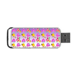 Girl With Hood Cape Heart Lemon Patternpurple Ombre Portable Usb Flash (two Sides) by snowwhitegirl