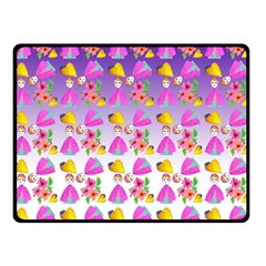 Girl With Hood Cape Heart Lemon Patternpurple Ombre Double Sided Fleece Blanket (small)  by snowwhitegirl