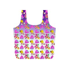 Girl With Hood Cape Heart Lemon Patternpurple Ombre Full Print Recycle Bag (s) by snowwhitegirl