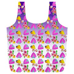 Girl With Hood Cape Heart Lemon Patternpurple Ombre Full Print Recycle Bag (xxxl) by snowwhitegirl