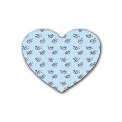 Zodiac Bat Pink Blue Rubber Coaster (heart)  by snowwhitegirl